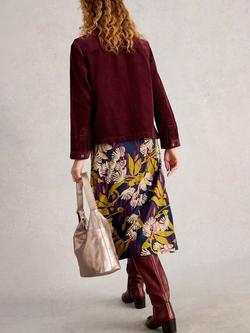 White Stuff Carrie Corduroy Jacket, Dark Plum - view 2, Dark Plum