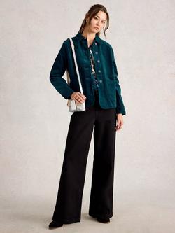 White Stuff Carrie Velvet Jacket, Dk Teal