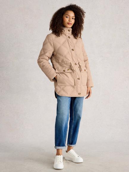 White Stuff Edie Quilted Jacket, Light Natural, Light Natural
