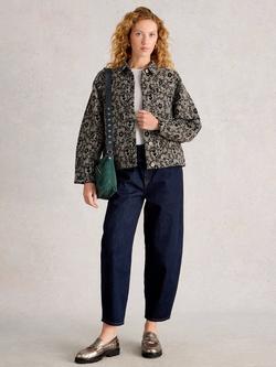 White Stuff Esme Jacquard Floral Jacket, Grey/Multi, Grey/Multi