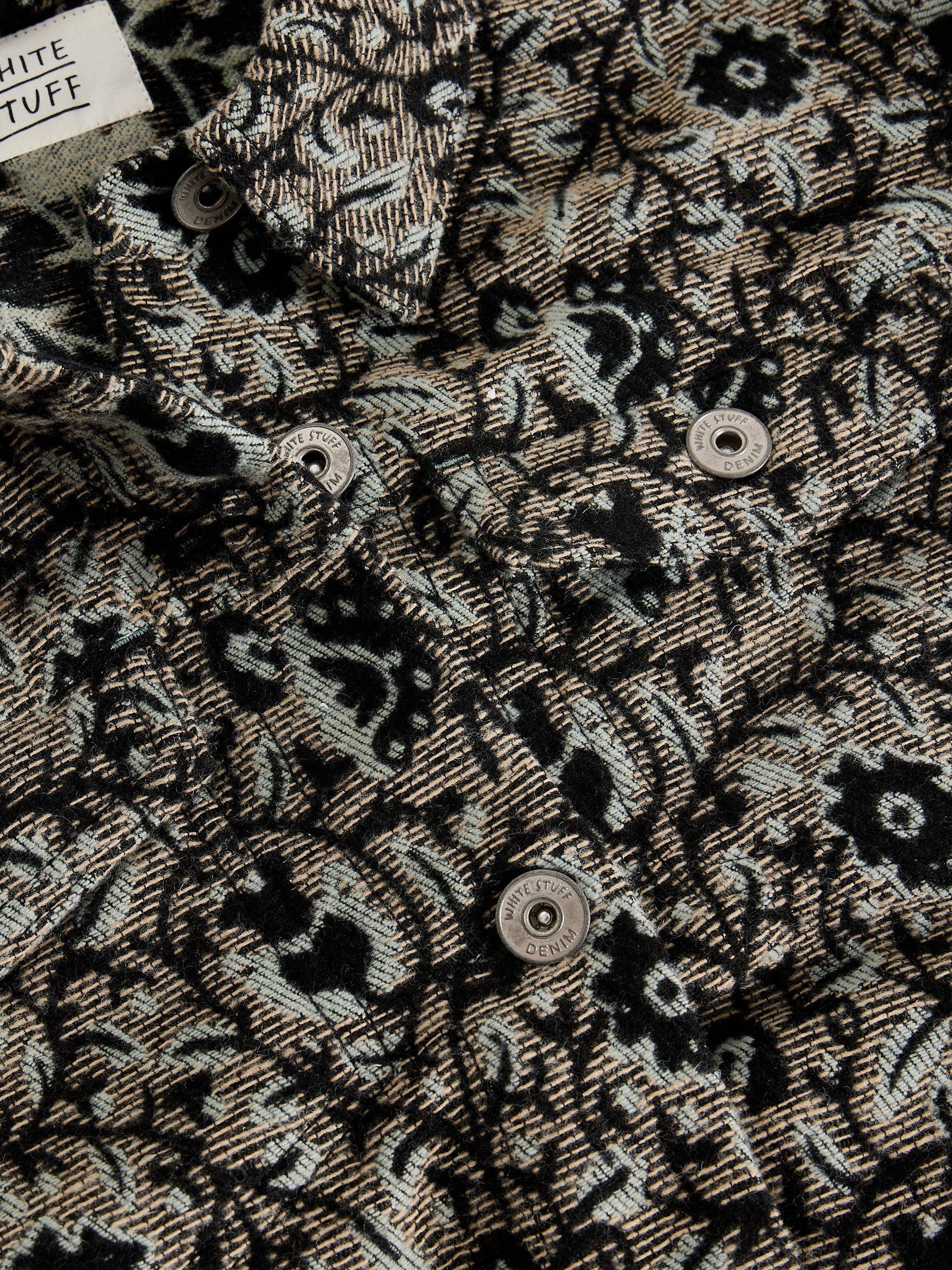 Product image 6 of 6, which shows White Stuff Esme Jacquard Floral Jacket, Grey/Multi, 6