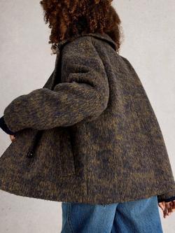 White Stuff Josie Open Collar Boxy Jacket, Navy/Multi - view 2, Navy/Multi