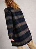 White Stuff Karla Check Coat, Blue/Multi