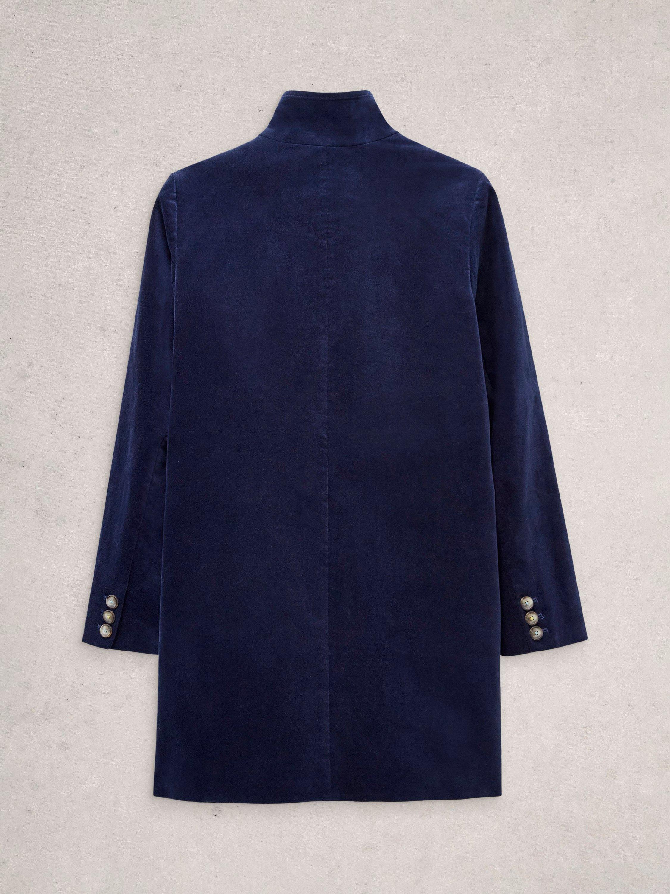 Product image 6 of 6, which shows White Stuff Karla Velvet Coat, Dark Navy, 6
