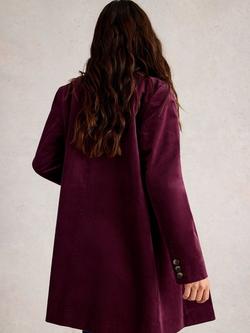 White Stuff Karla Funnel Neck Overcoat, Plum - view 2, Plum