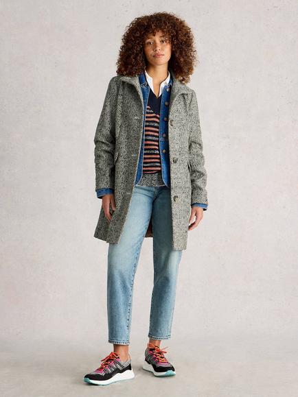 White Stuff Karla Longline Overcoat, Grey, Grey