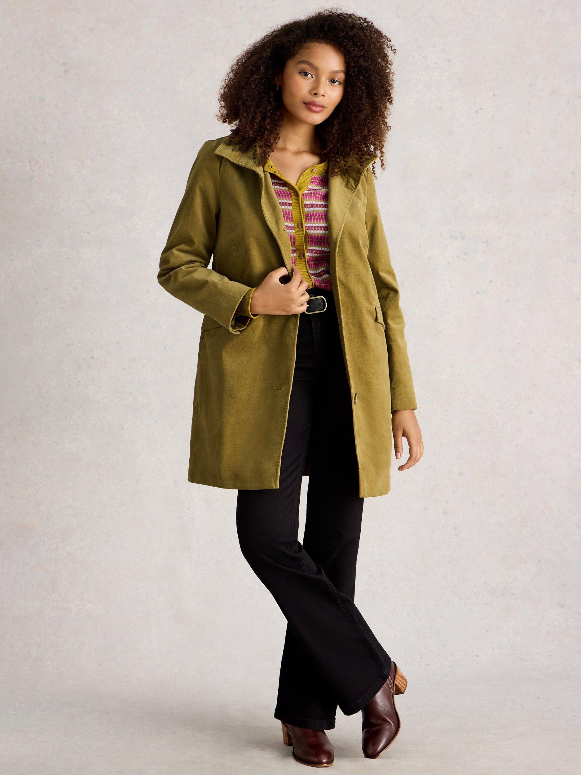 Product image 1 of 6, which shows White Stuff Karla Coat, Khaki Green, 6