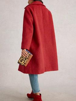 White Stuff Kelsey Wool Blend Overcoat - view 2, Red Bright