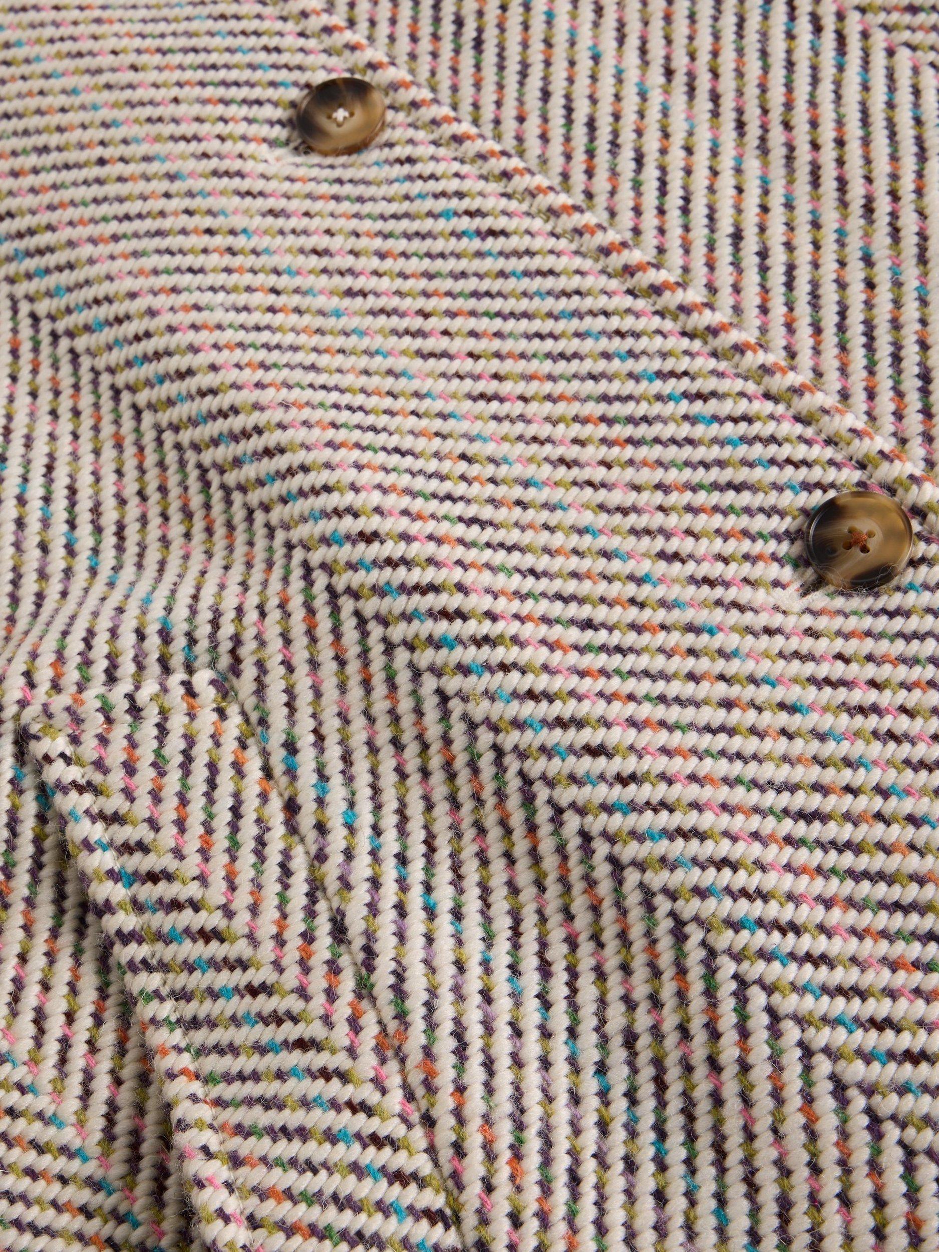 Product image 6 of 6, which shows White Stuff Kelsey Longline Overcoat, Ivory/Multi, 6