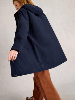 White Stuff Willow Waterproof Coat, Dark Navy - view 2, Dark Navy
