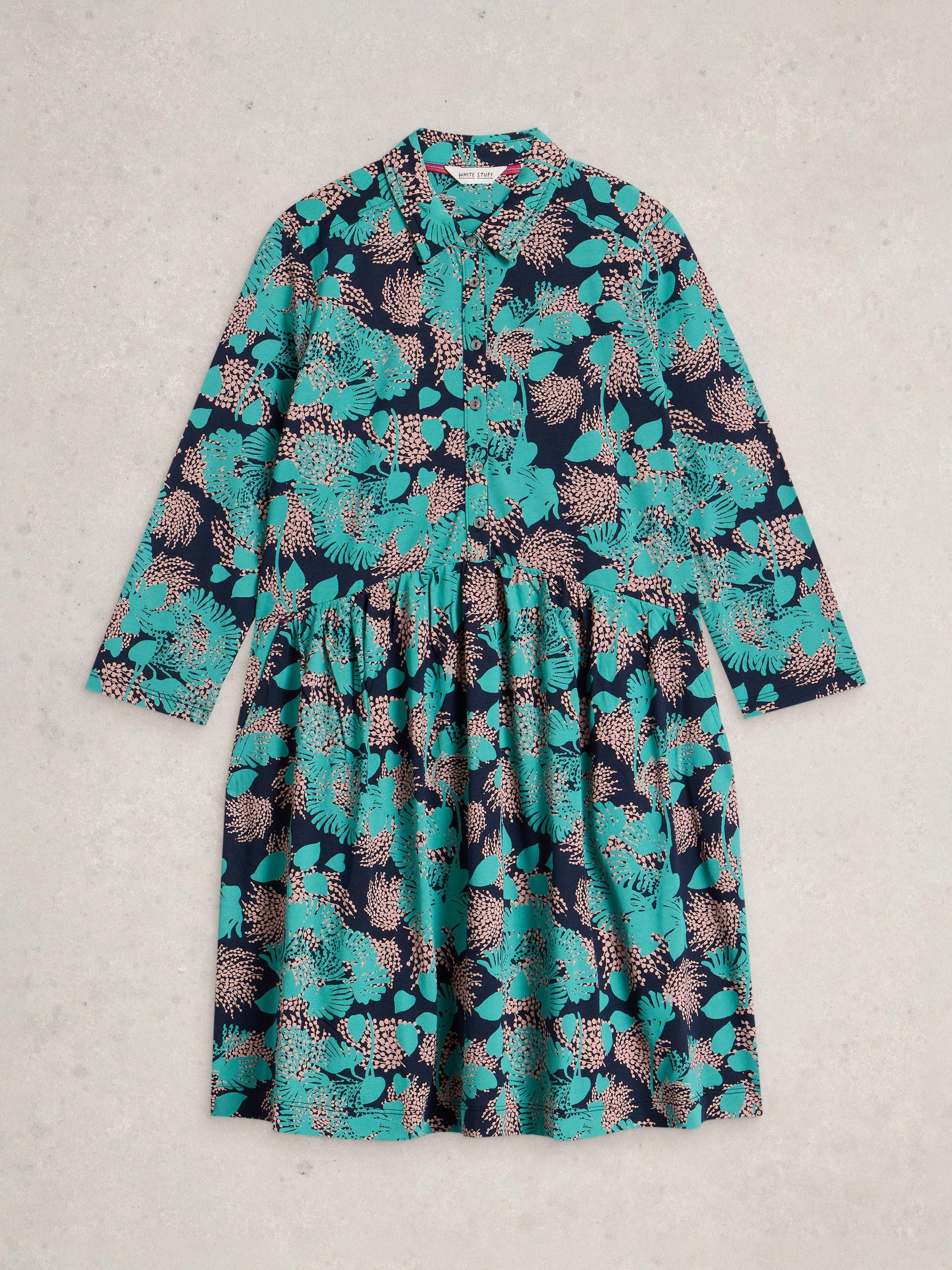 Product image 5 of 6, which shows White Stuff Everly Floral Jersey Dress, Navy/Multi, 6