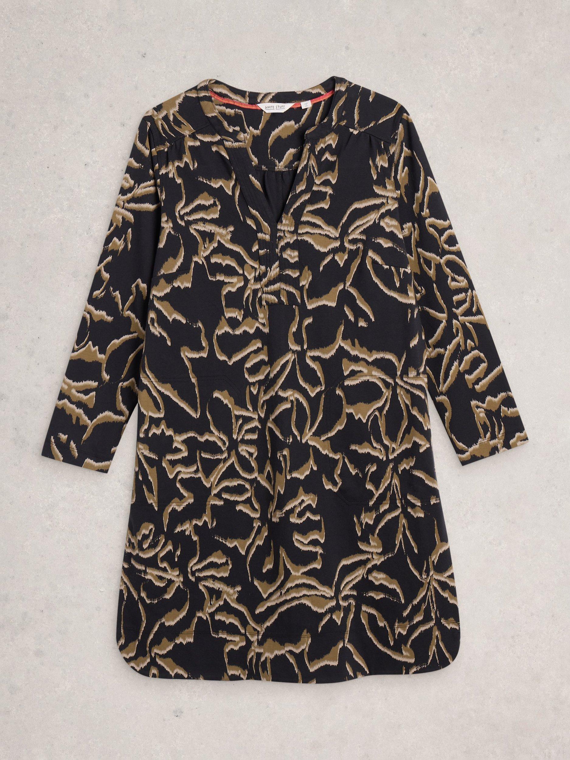 Product image 5 of 6, which shows White Stuff June Cotton Midi Dress, Black/Multi, 6