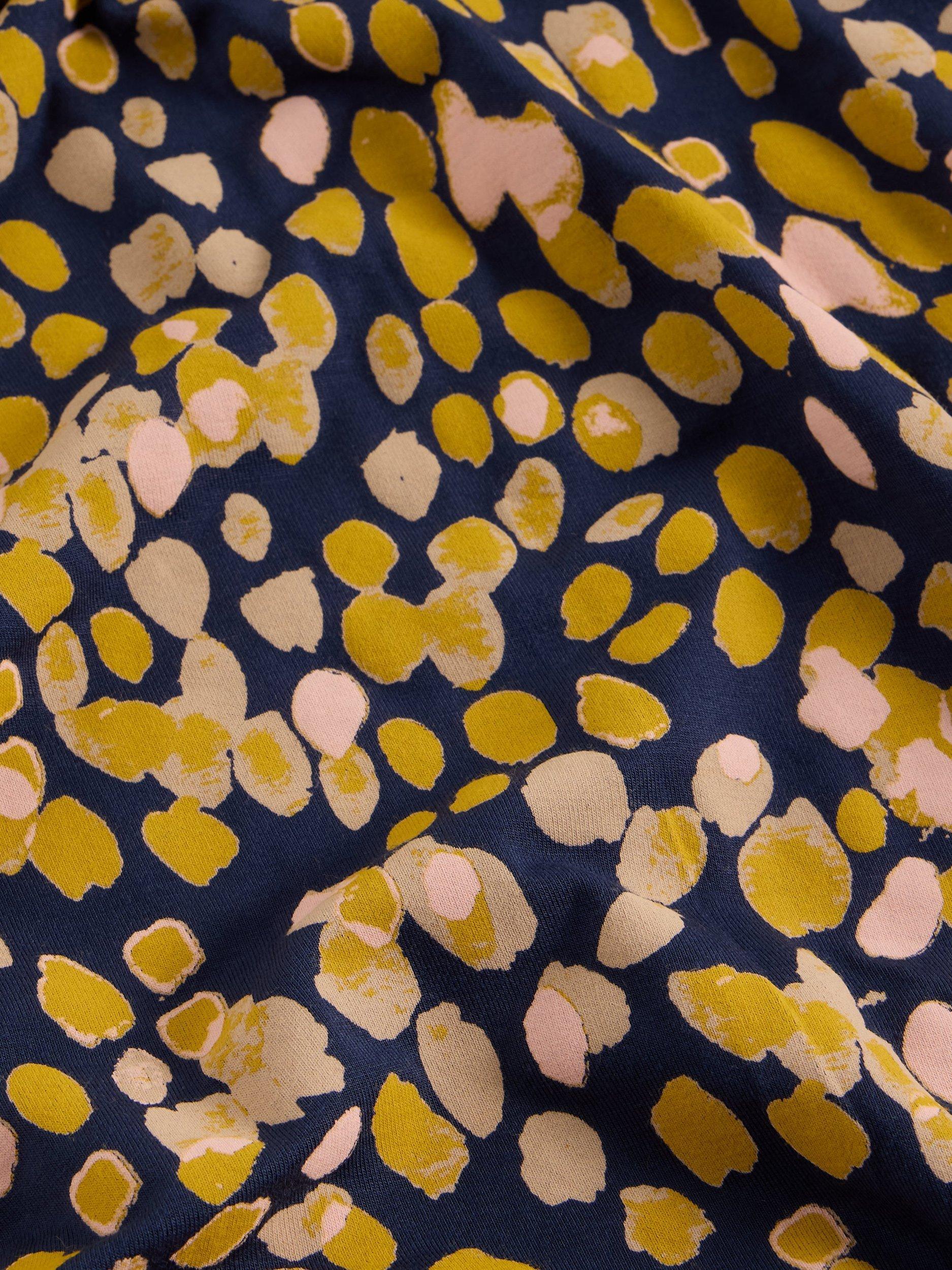 Product image 6 of 6, which shows White Stuff Madeline Cotton Blend Long Sleeved Knee Dress, Chartreuse/Multi, 6