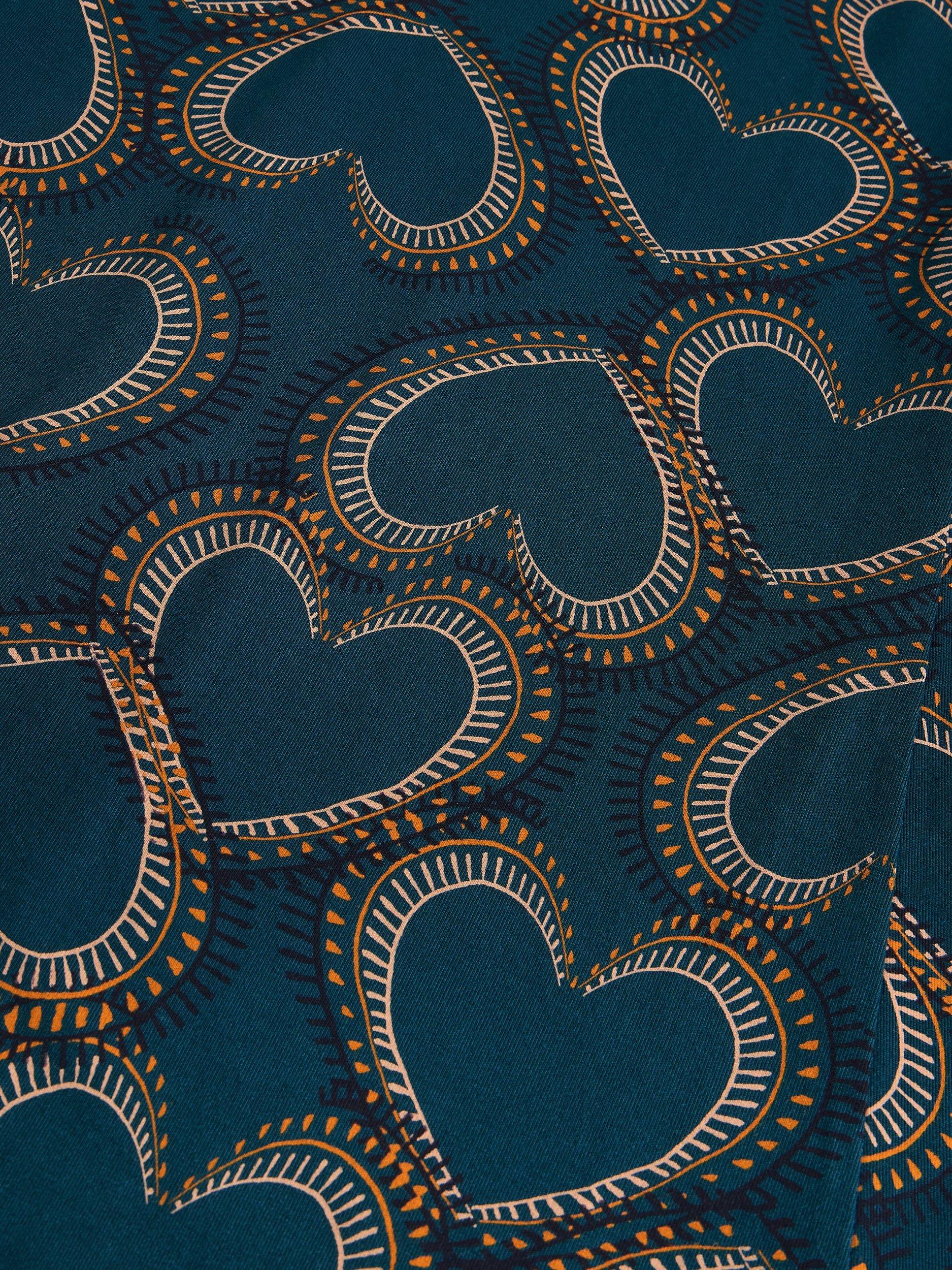 Product image 6 of 6, which shows White Stuff Madeline Heart Print Jersey Dress, Teal/Multi, 6