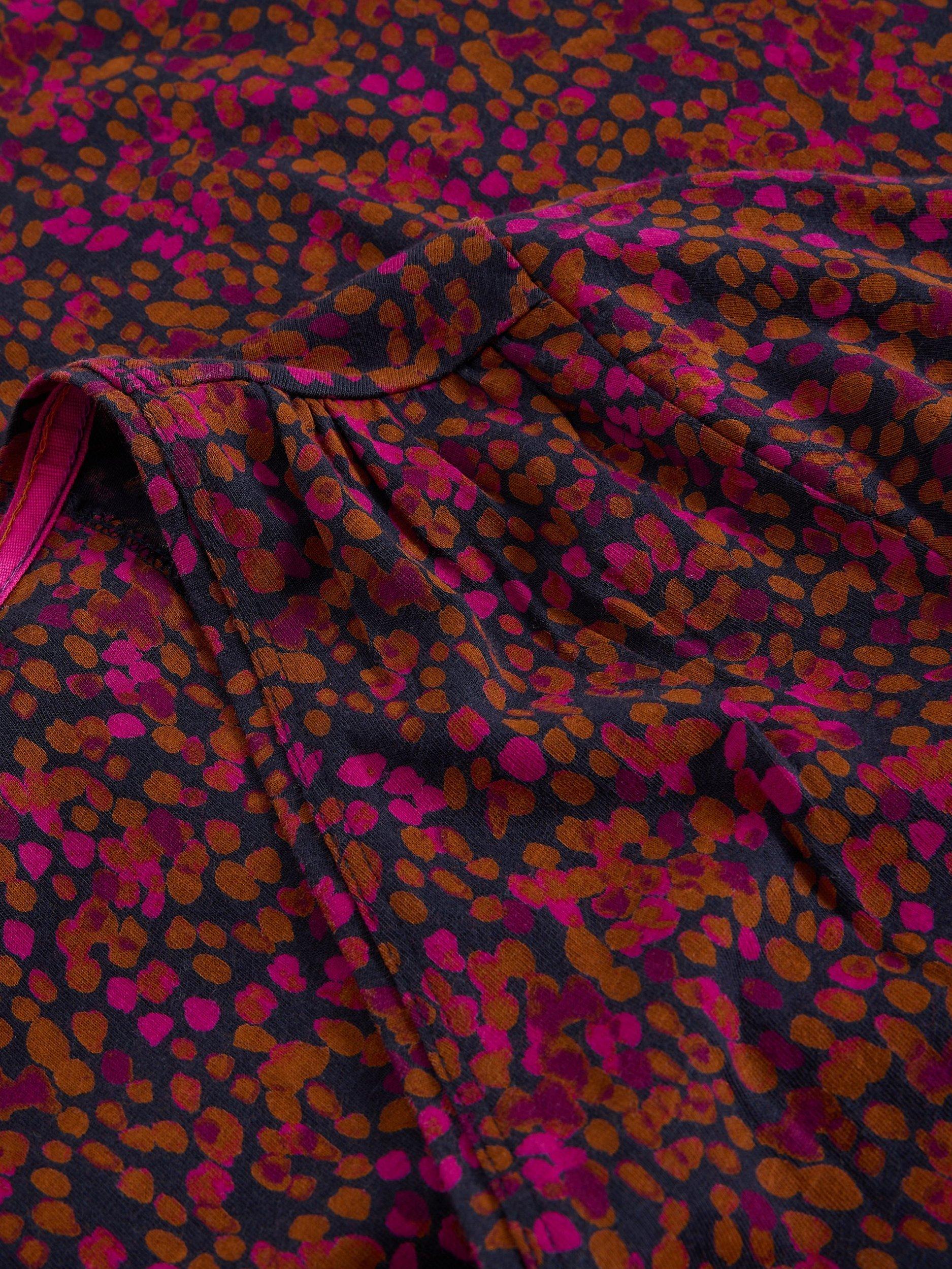 Product image 6 of 6, which shows White Stuff Megan A-Line Spotty Jersey Midi Dress, Pink/Multi, 6