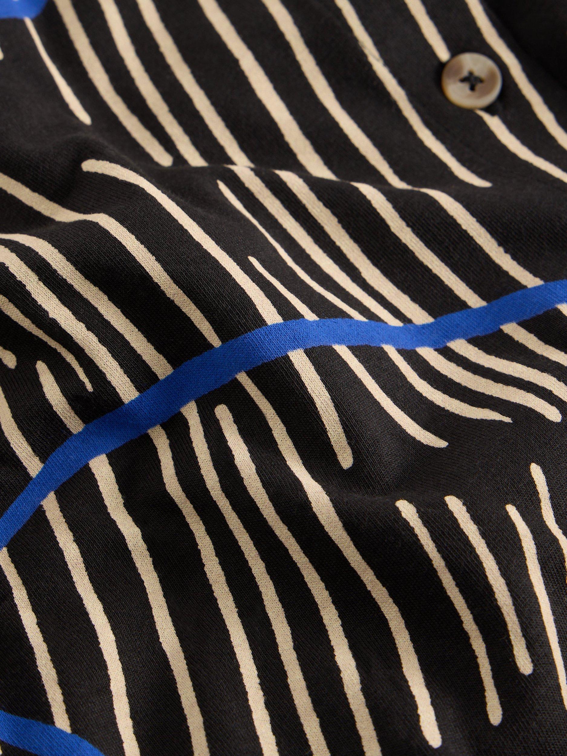 Product image 6 of 6, which shows White Stuff Rua Abstract Stripe Jersey Shirt Dress, Black/Multi, 6