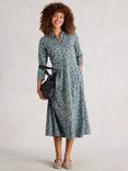 White Stuff Rua Cotton Blend Abstract Print Midi Dress