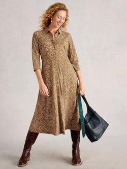 White Stuff Rua Jersey Shirt Dress, Yellow/Multi, Yellow/Multi