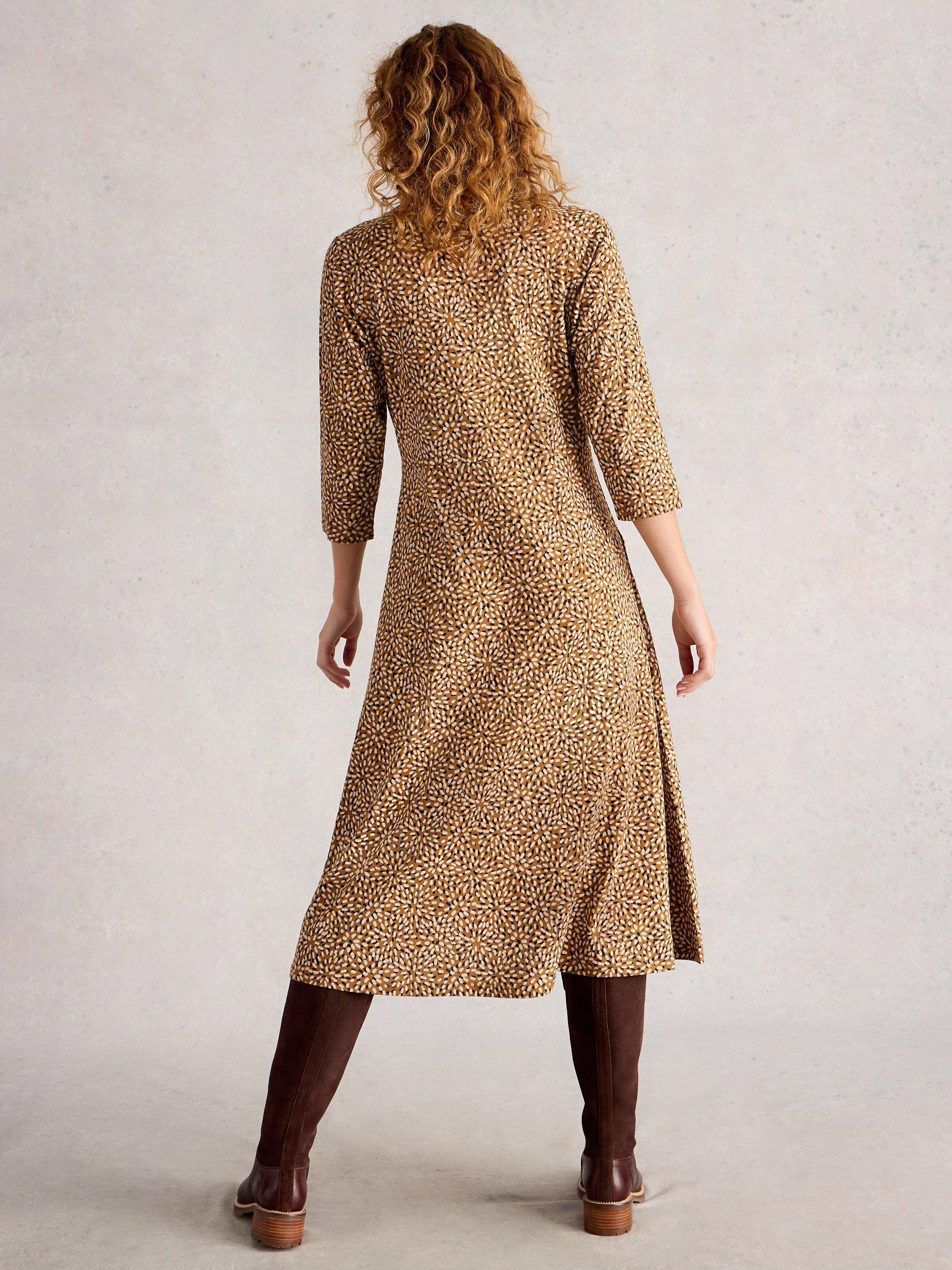 Product image 2 of 6, which shows White Stuff Rua Jersey Shirt Dress, Yellow/Multi, 8