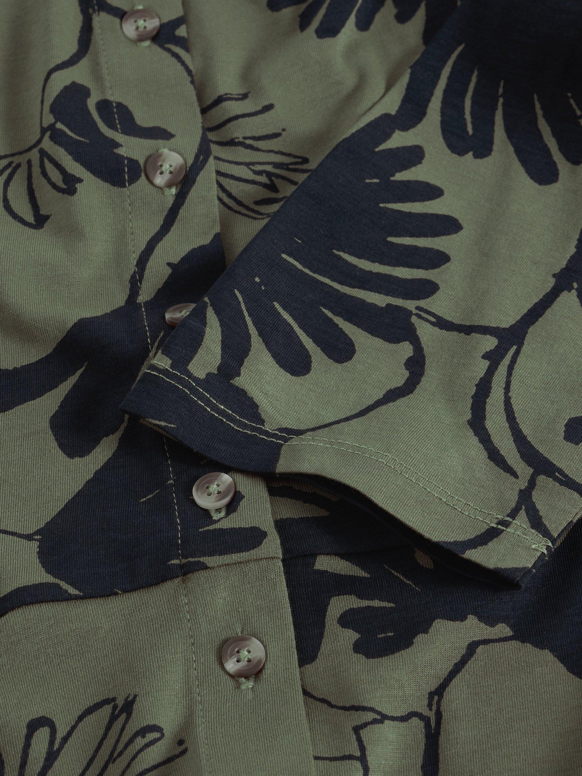 Product image 6 of 6, which shows White Stuff Rua Leaves Jersey Shirt Dress, Green/Multi, 6