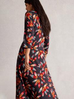 White Stuff Rua Abstract Cotton Blend Midi Shirt Dress - view 2, Grey/Multi