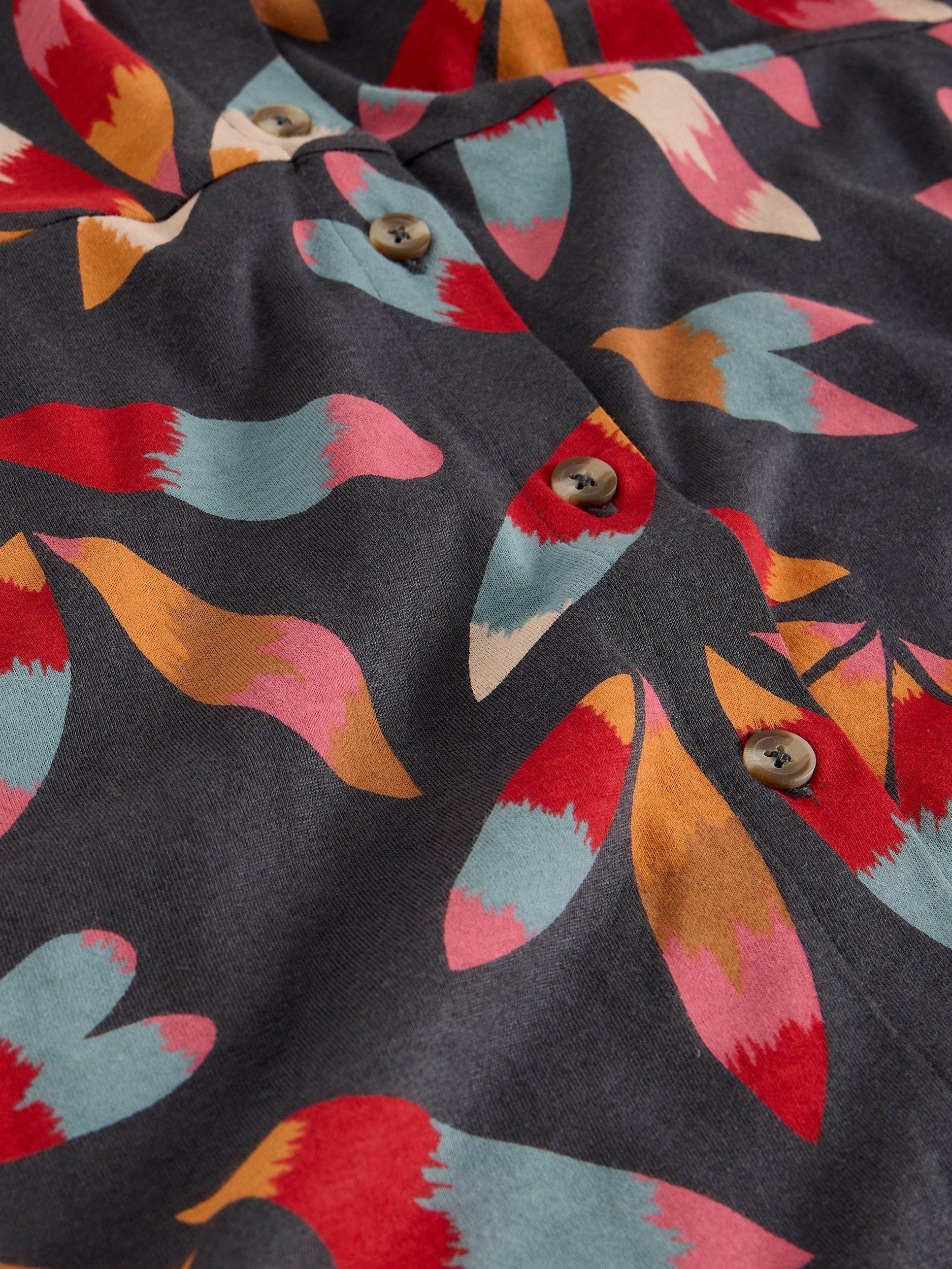 Product image 6 of 6, which shows White Stuff Rua Abstract Cotton Blend Midi Shirt Dress, Grey/Multi, 8