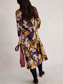 White Stuff Rua Jersey A-Line Midi Shirt Dress - view 2, Navy/Multi