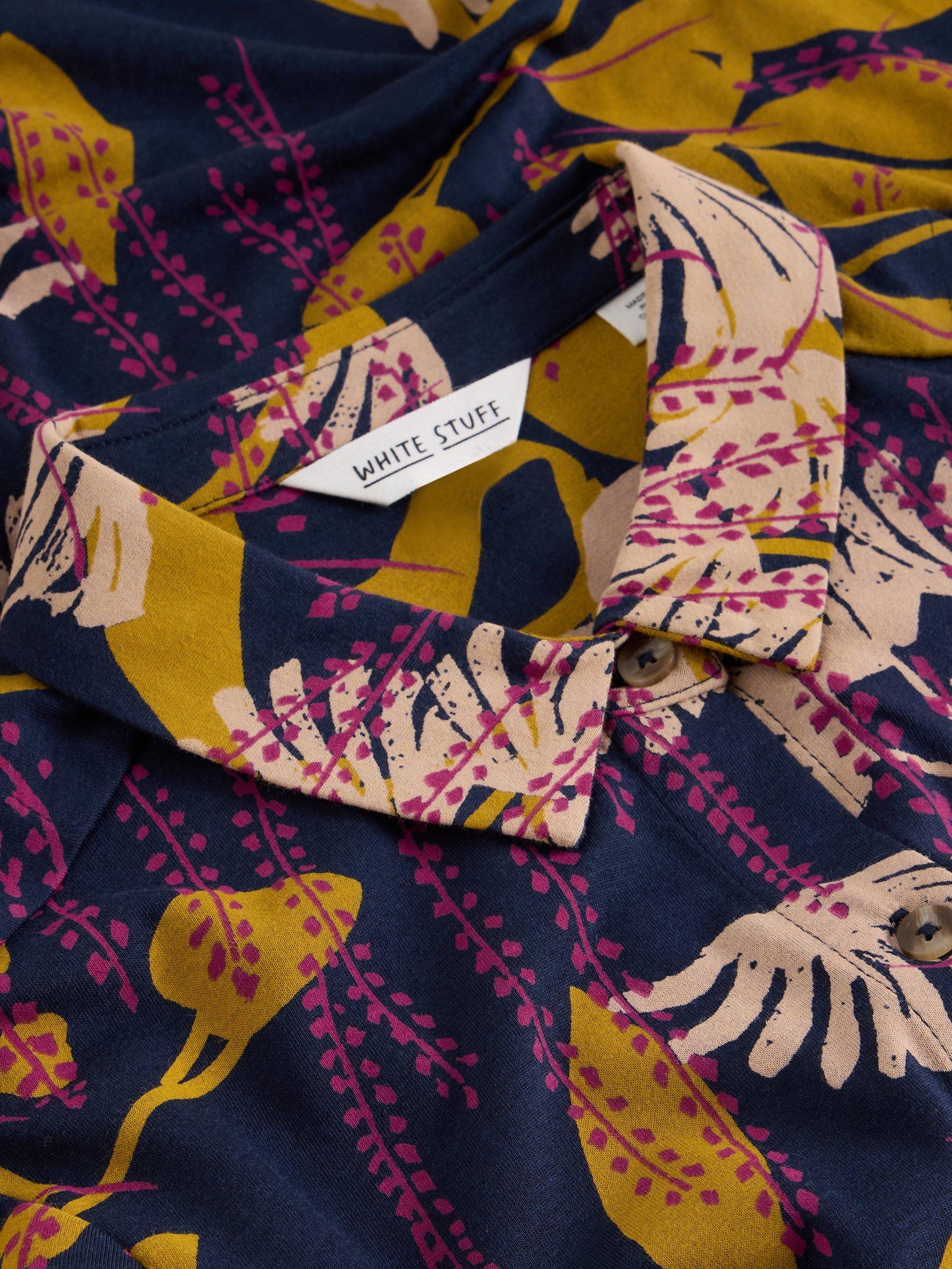 Product image 6 of 6, which shows White Stuff Rua Jersey A-Line Midi Shirt Dress, Navy/Multi, 6