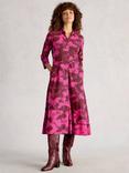 White Stuff Rua Leaves Jersey Shirt Dress, Pink