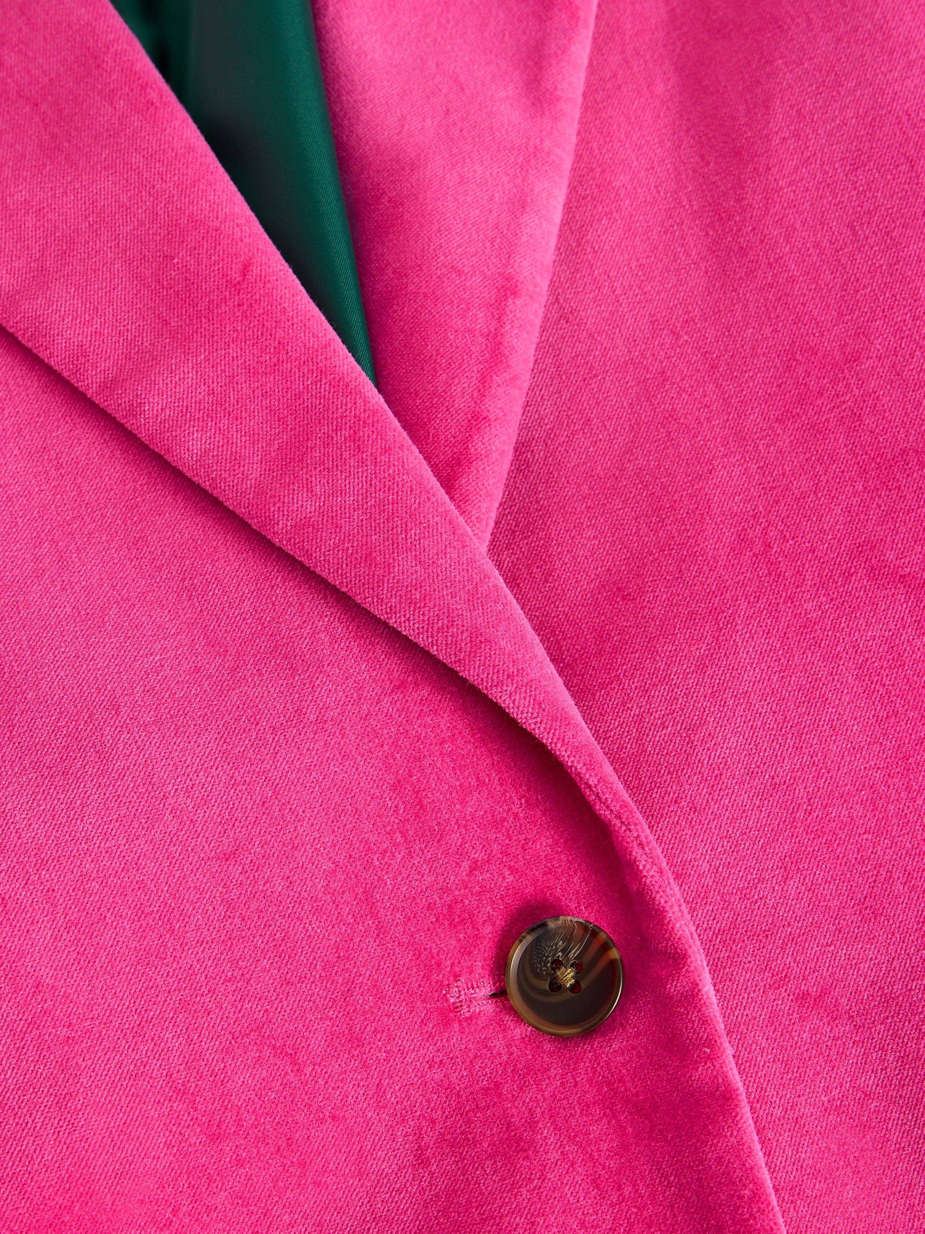 Product image 6 of 6, which shows White Stuff Evelyn Cotton Blazer, Bright Pink, 6
