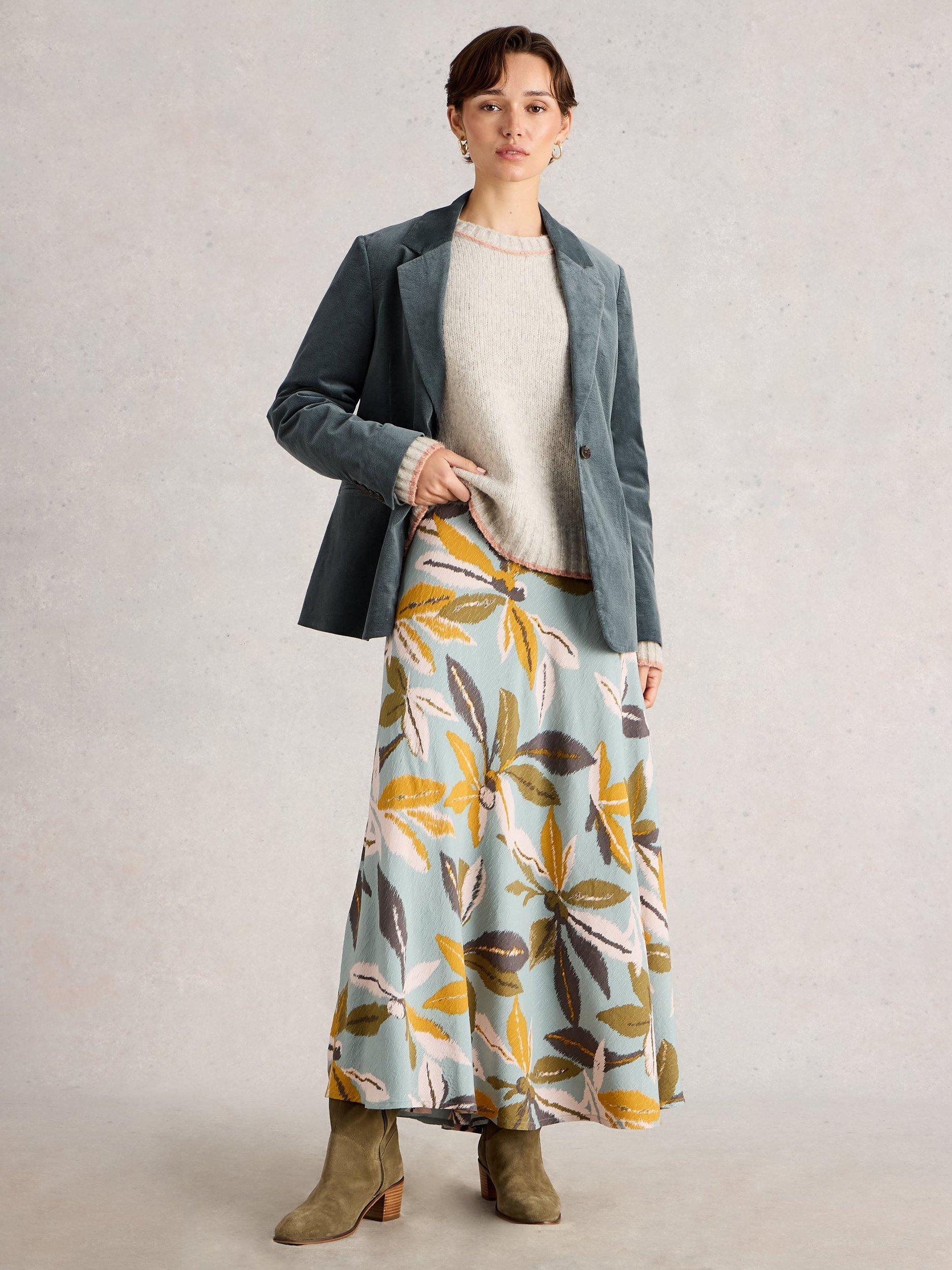 Product image 1 of 7, which shows White Stuff Evelyn Corduroy Blazer, Dark Green, 12