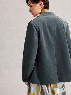 White Stuff Evelyn Corduroy Blazer, Dark Green - view 2, Dark Green