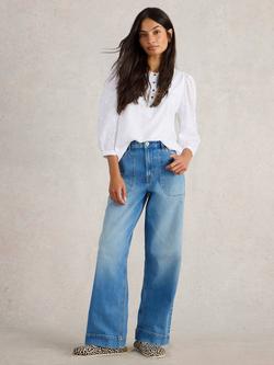 White Stuff Tia High Waist Jeans, Mid Blue, Mid Blue