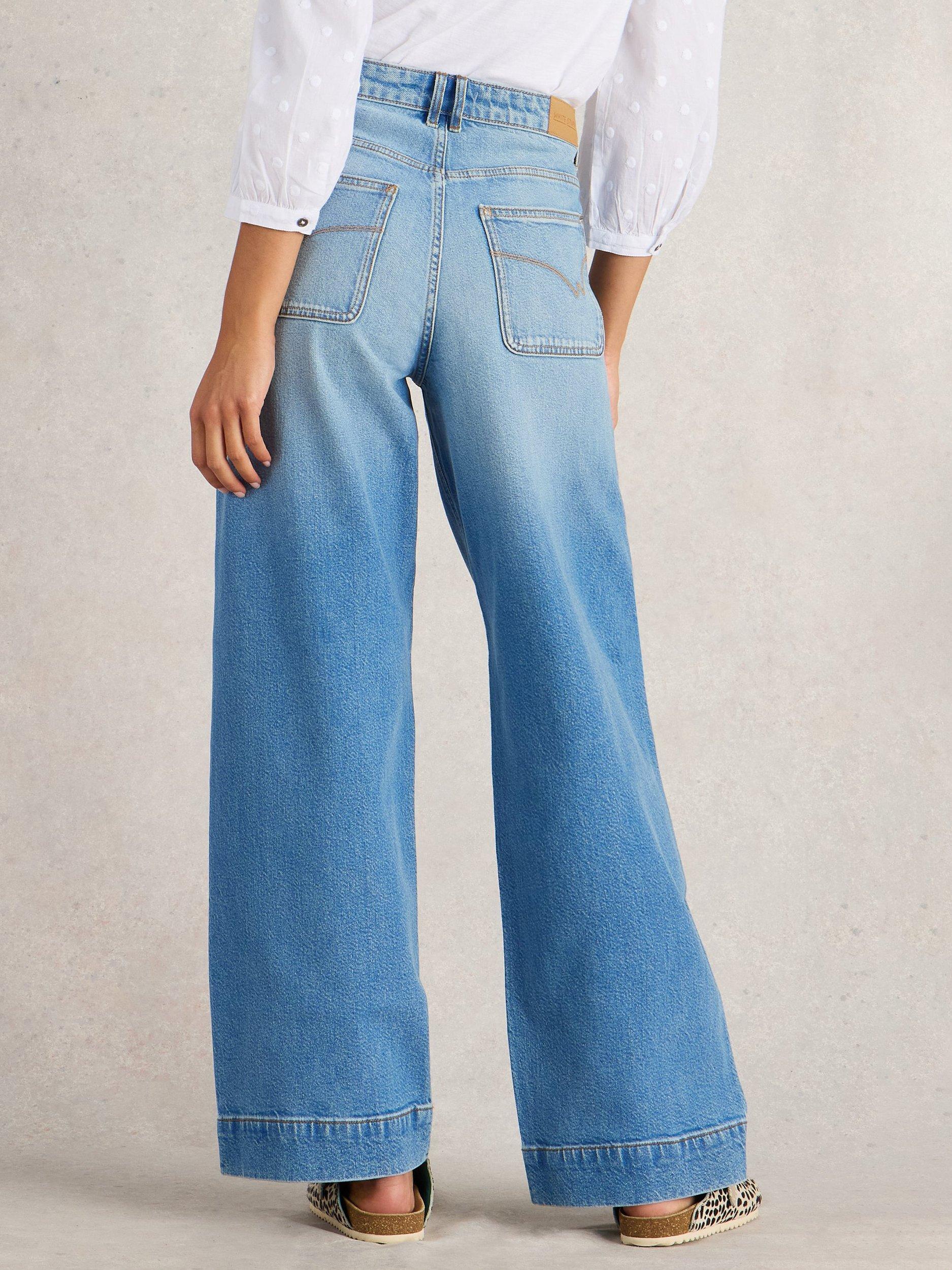Product image 2 of 6, which shows White Stuff Tia High Waist Jeans, Mid Blue, 6S