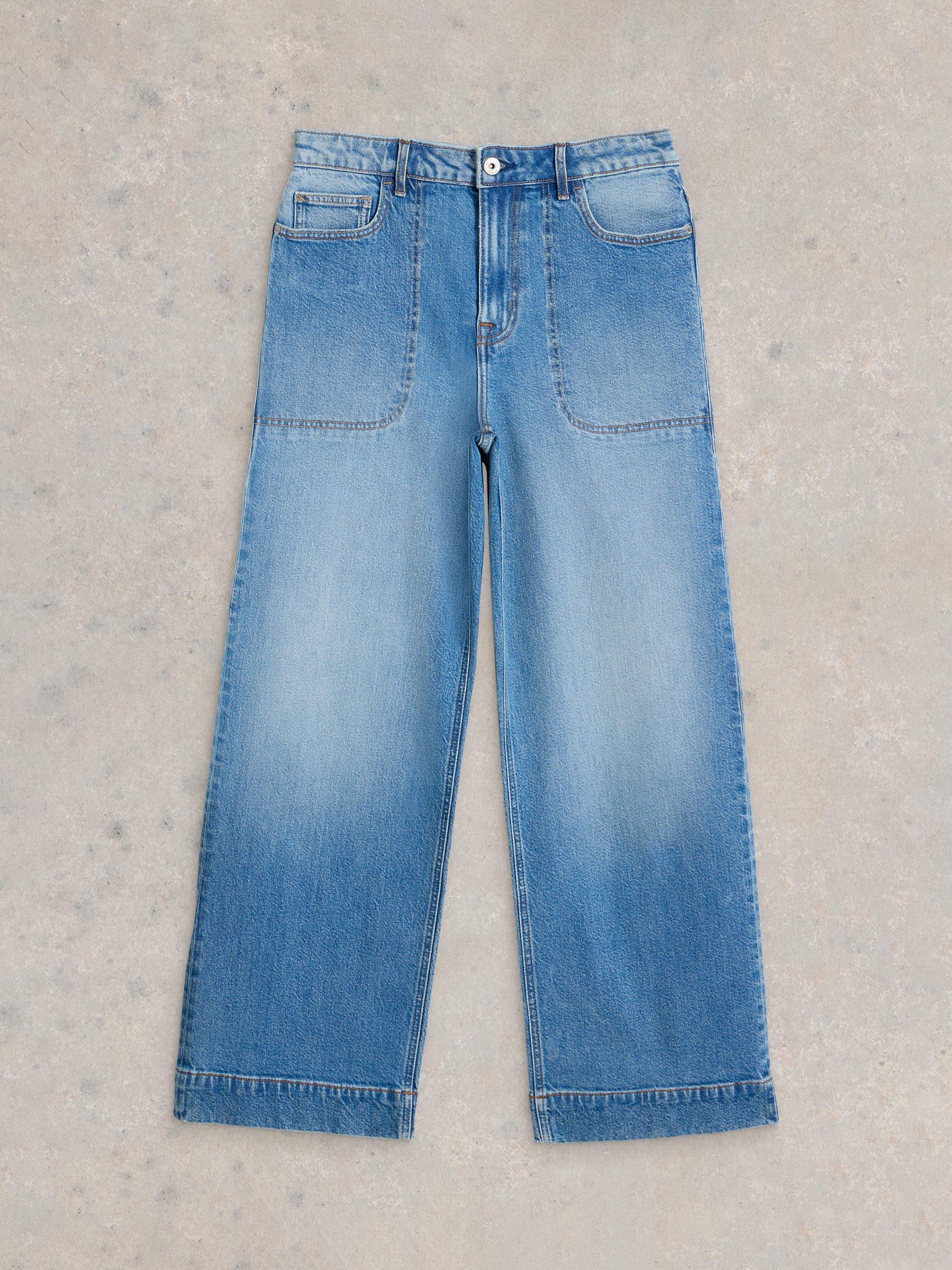Product image 5 of 6, which shows White Stuff Tia High Waist Jeans, Mid Blue, 6S
