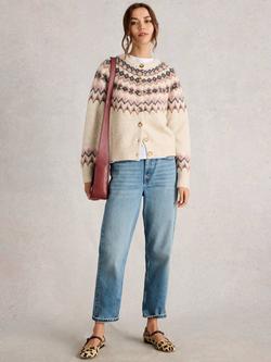 White Stuff Arctic Fair isle Cardigan, Natural, Natural