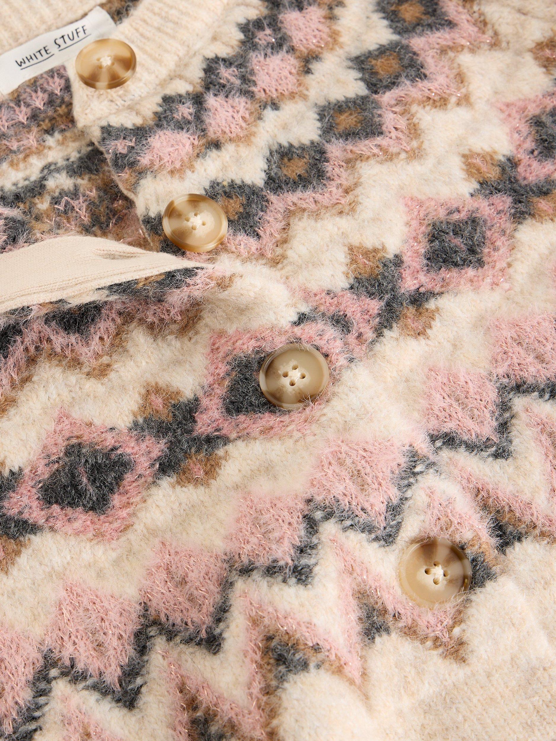 Product image 6 of 6, which shows White Stuff Arctic Fair isle Cardigan, Natural, 10