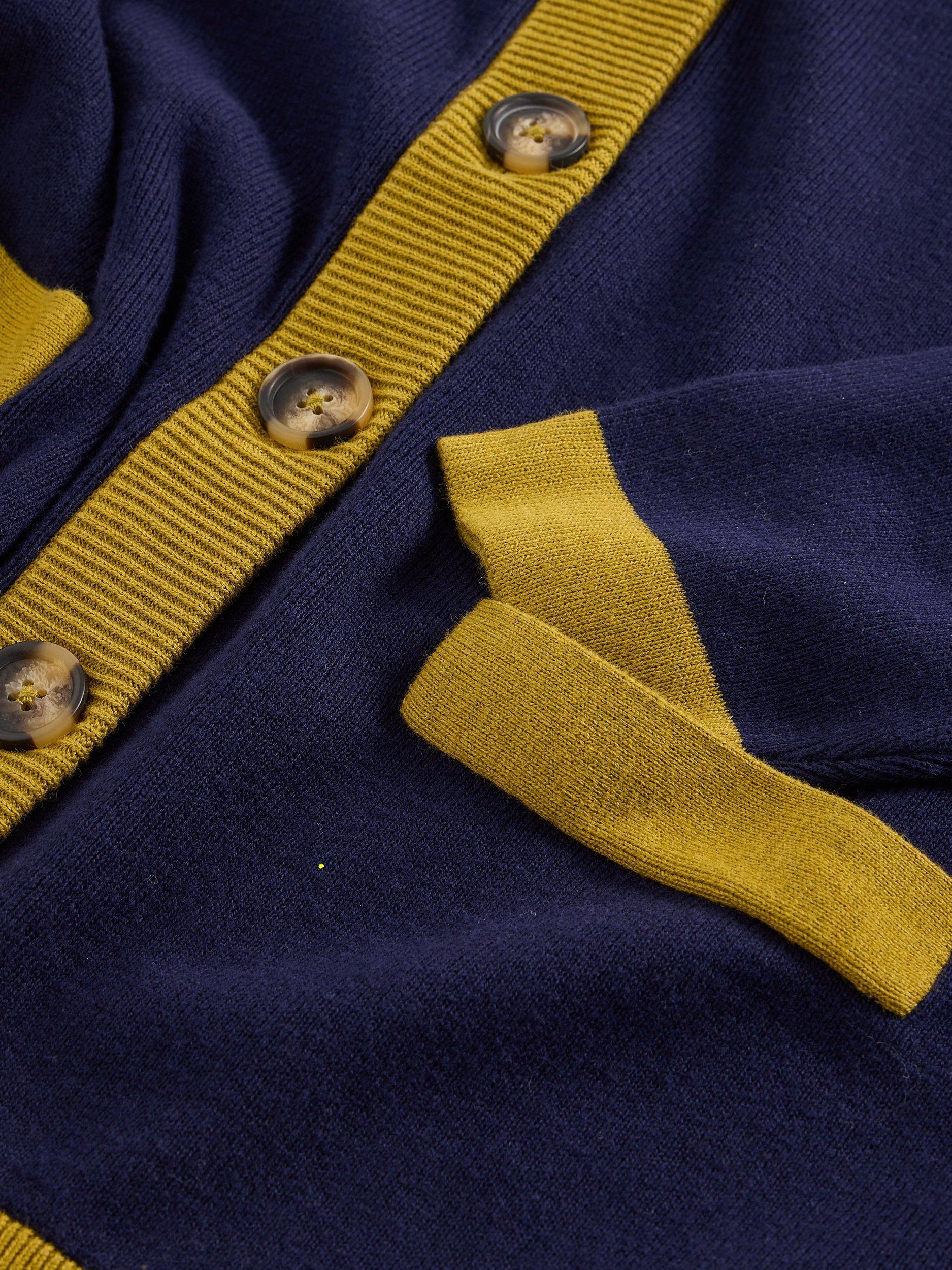 Product image 6 of 6, which shows White Stuff Charlotte Colour Block Cardigan, Dark Navy, 6