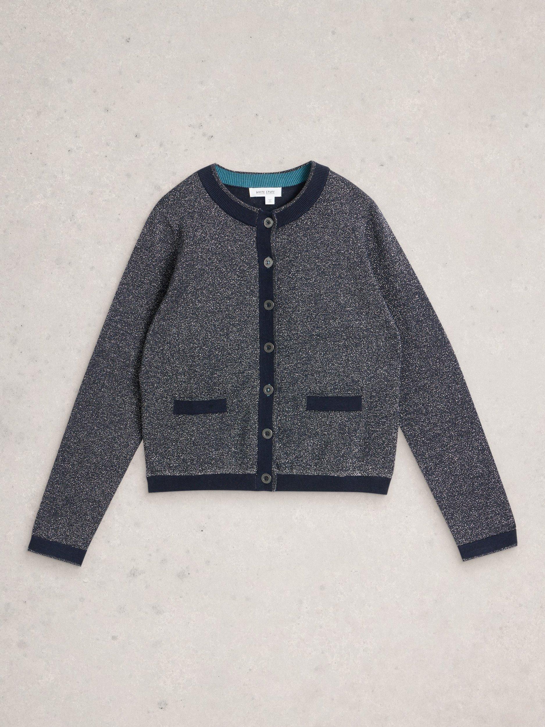 Product image 5 of 6, which shows White Stuff Charlotte Sparkle Cardigan, Dark Navy, 8