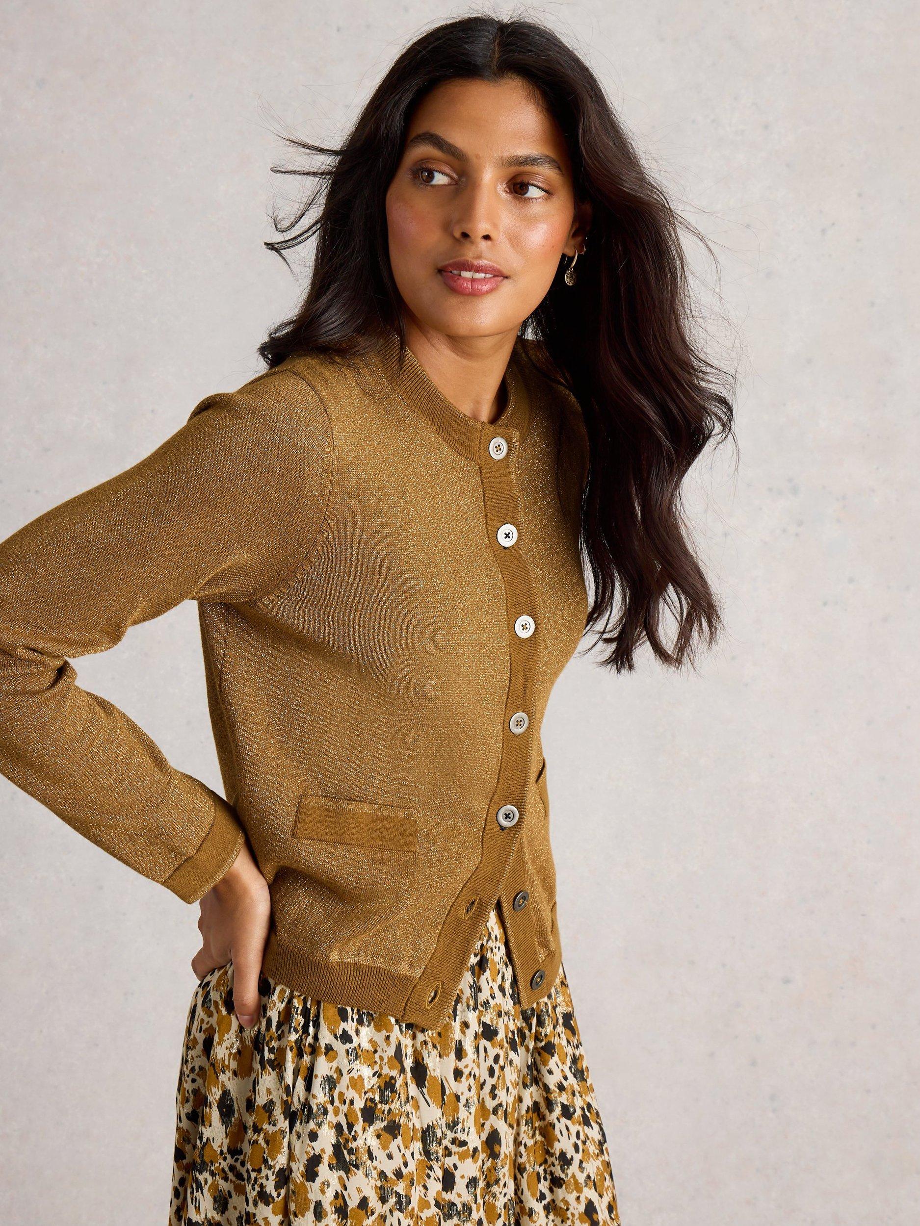 Product image 4 of 6, which shows White Stuff Charlotte Sparkle Cardigan, Dark/Chart, 12