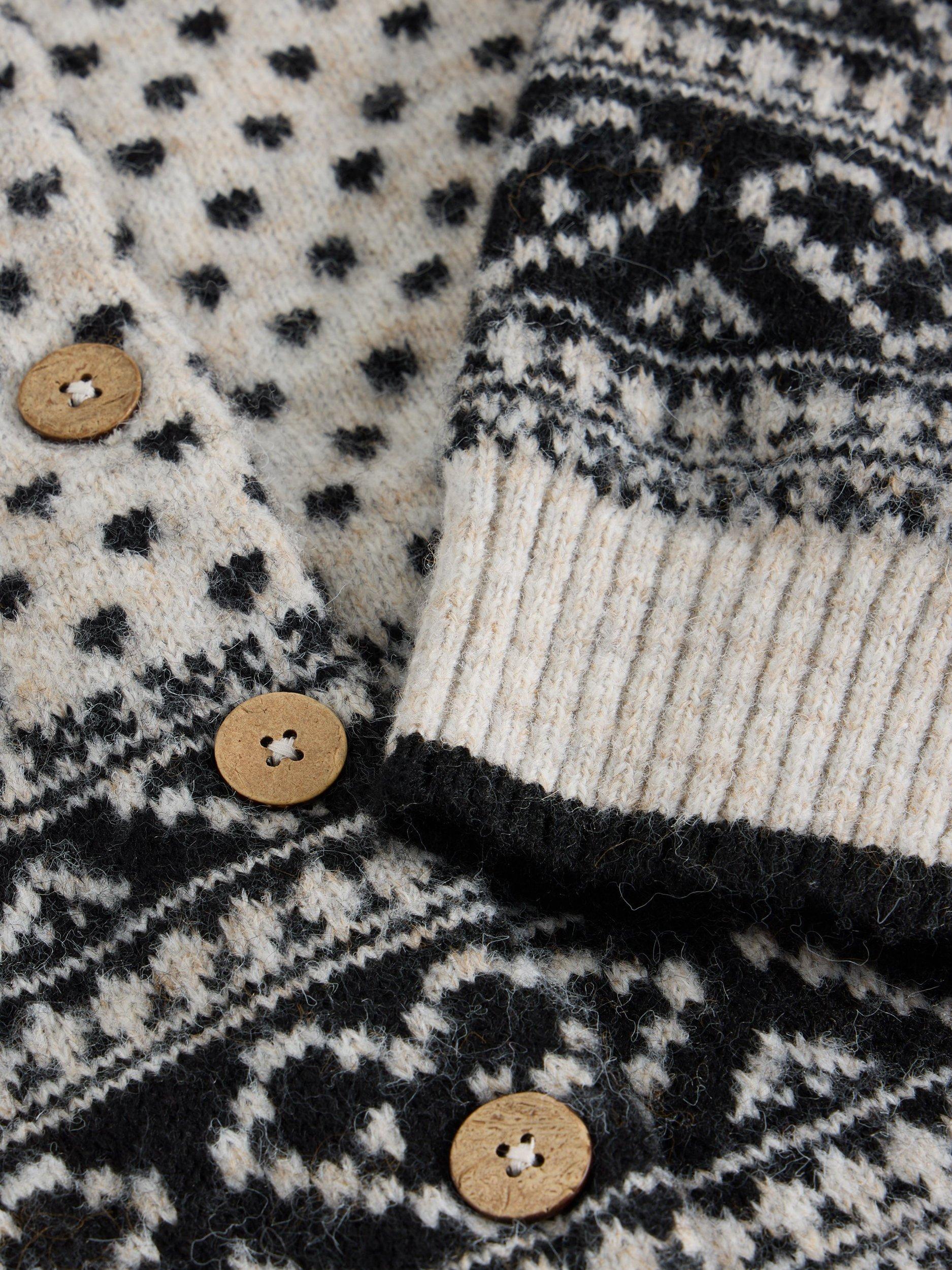 Product image 6 of 6, which shows White Stuff Holly Fair Isle Heart Cardigan, Ivory/Multi, 16