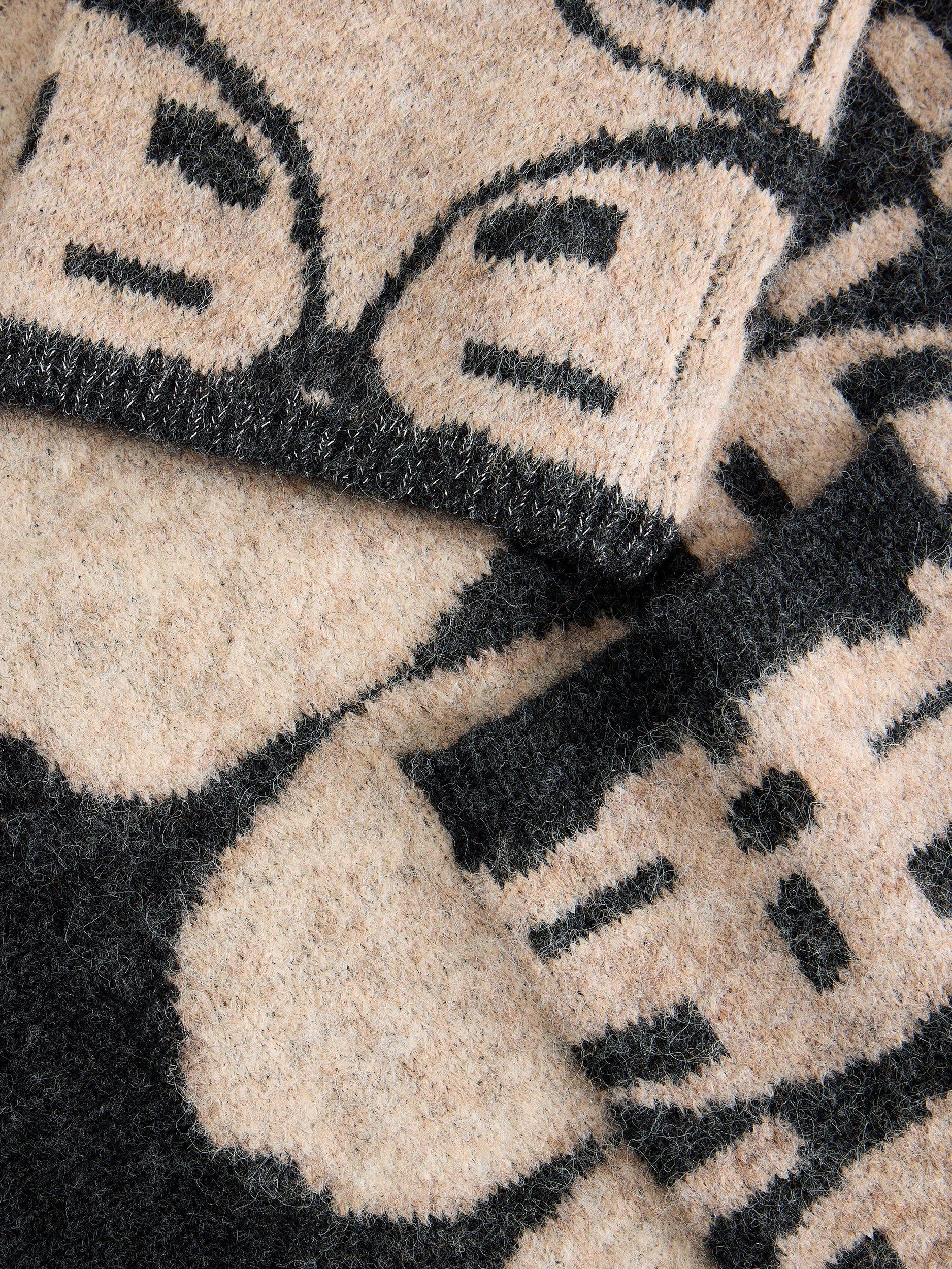 Product image 6 of 6, which shows White Stuff Jewel Geometric Open Neck Cardigan, Natural/Multi, S