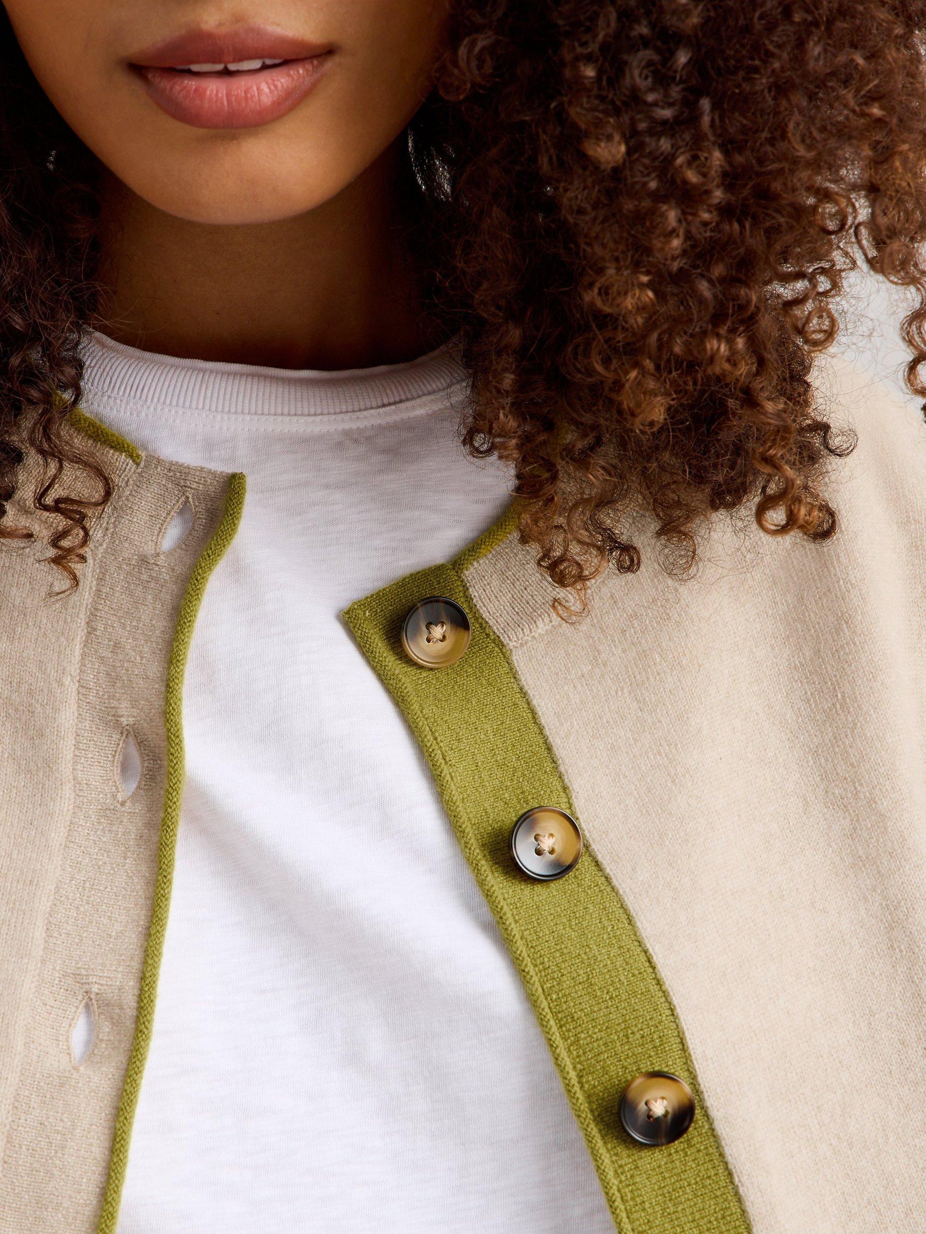 Product image 3 of 6, which shows White Stuff Kitty Pure Cashmere Cardigan, Light Natural, 14