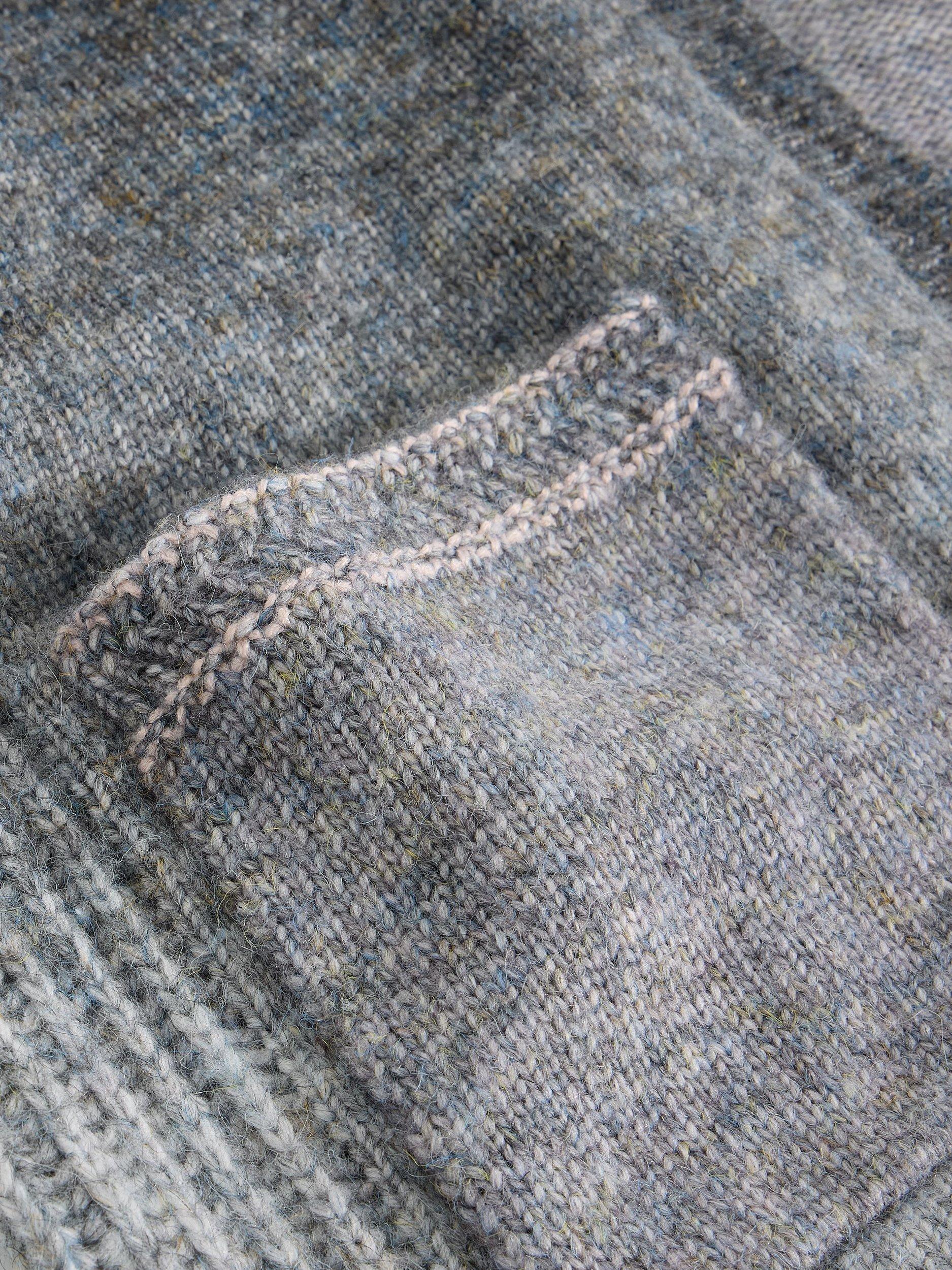 Product image 6 of 6, which shows White Stuff Lilbet Open Neck Wool Blend Cardigan, Grey/Multi, S