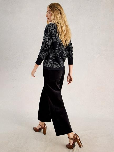 White Stuff Lulu Floral Cardigan, Black/Multi - view 2, Black/Multi