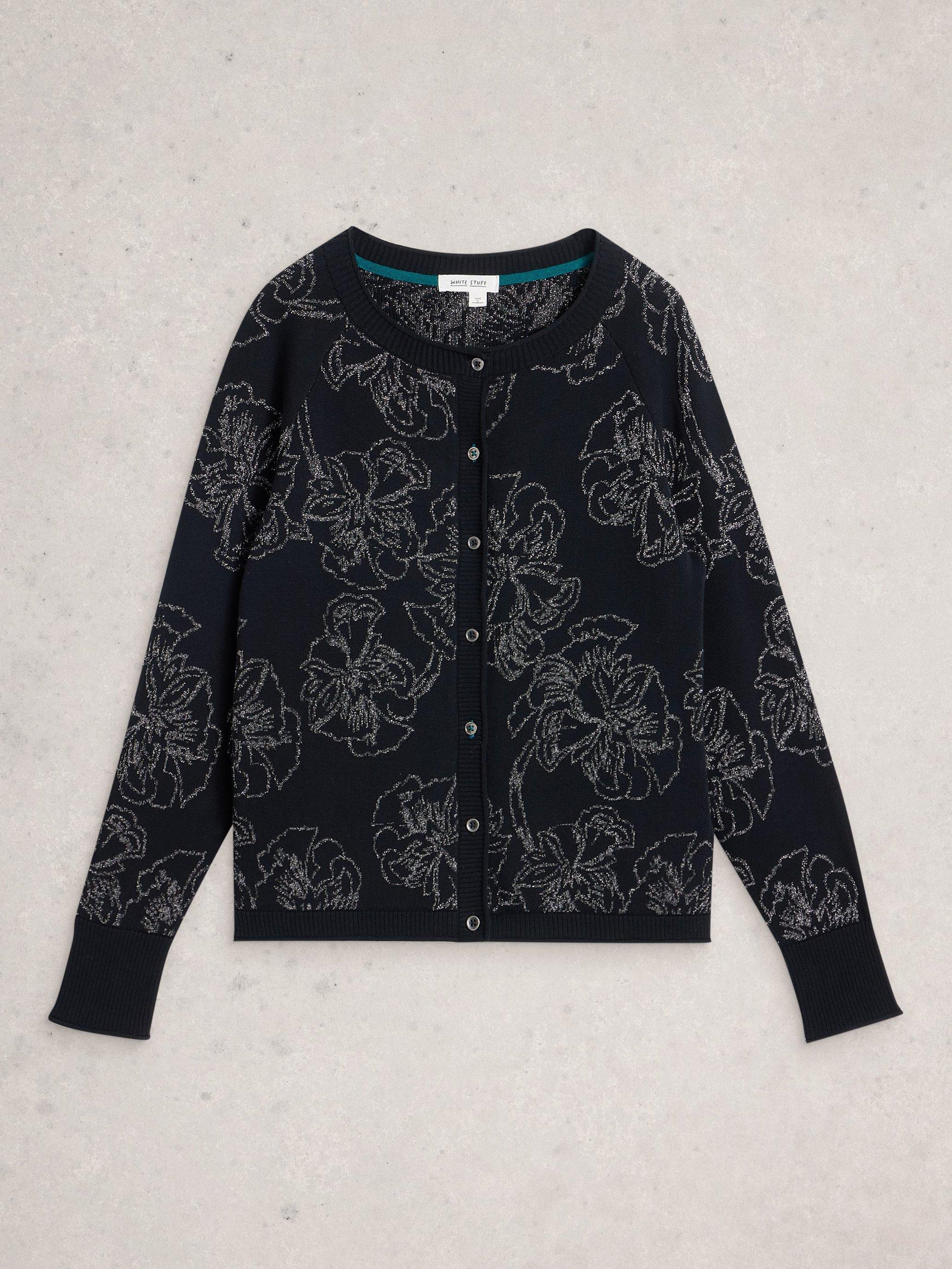 Product image 5 of 6, which shows White Stuff Lulu Floral Cardigan, Black/Multi, 6