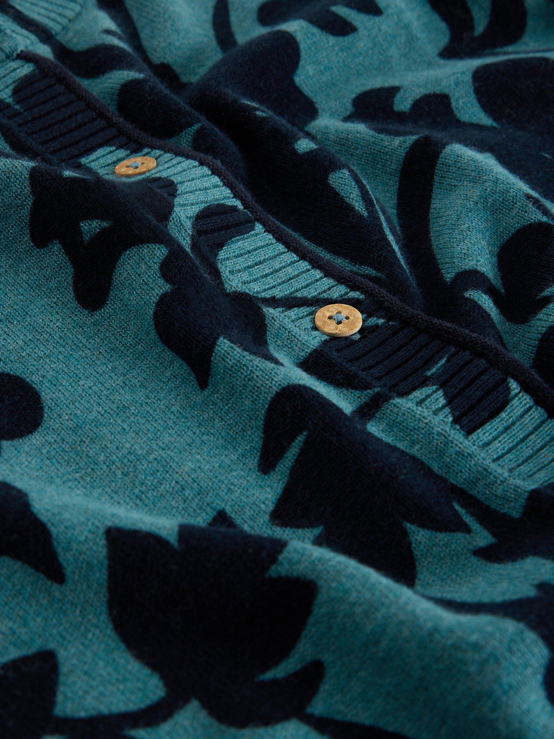 Product image 6 of 6, which shows White Stuff Lulu Leaves Cardigan, Blue/Multi, 6