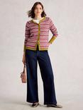 White Stuff Lulu Textured Stripe Cardigan, Pink/Multi