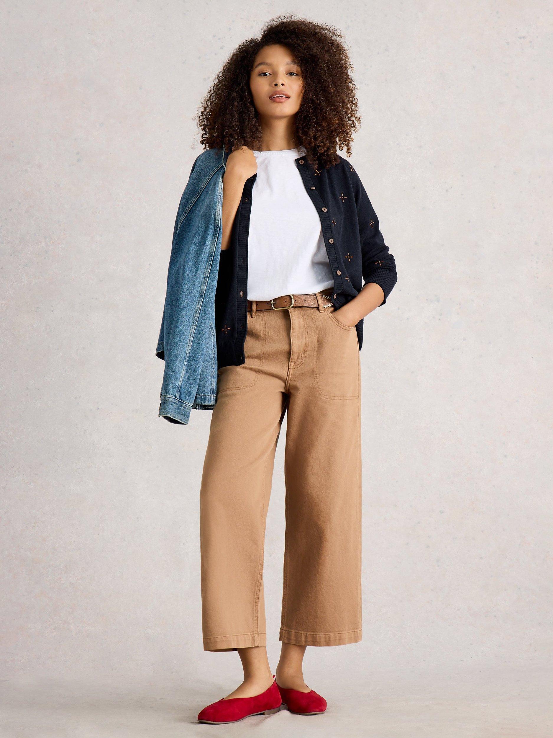 Product image 3 of 6, which shows White Stuff Lulu Embroidered Cardigan, Navy/Multi, 8