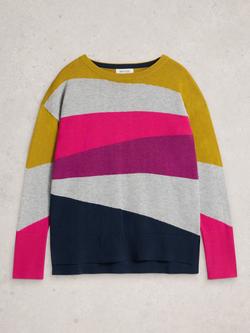 White Stuff Olive Abstract Jumper, Plum/Multi, Plum/Multi